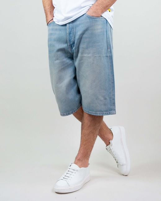 Фото ракурс 4 - Мужские синие шорты Jack & Jones артикул 12278049 Blue denim FW2025