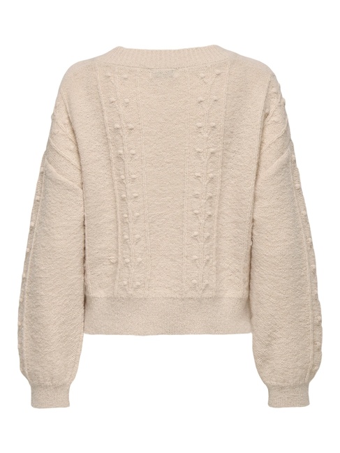 Женский бежевый свитер Only артикул 15351899 Cement FW2025 Фото ракурс 4 - Женский бежевый свитер Only артикул 15351899 Cement FW2025