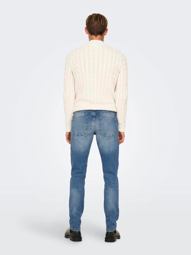 Фото ракурс 2 - Чоловічі блакитні джинси ONLY & SONS артикул 22028264 Light Medium Blue Denim FW2024