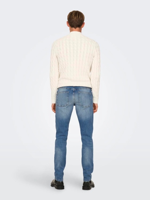 Фото ракурс 2 - Мужские голубые джинсы ONLY & SONS  артикул 22028264 Light Medium Blue Denim FW2024