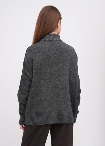 Фото ракурс 2 - Жіночий сірий светр EQUILIBRI артикул W342 055 001 Dark grey FW2025
