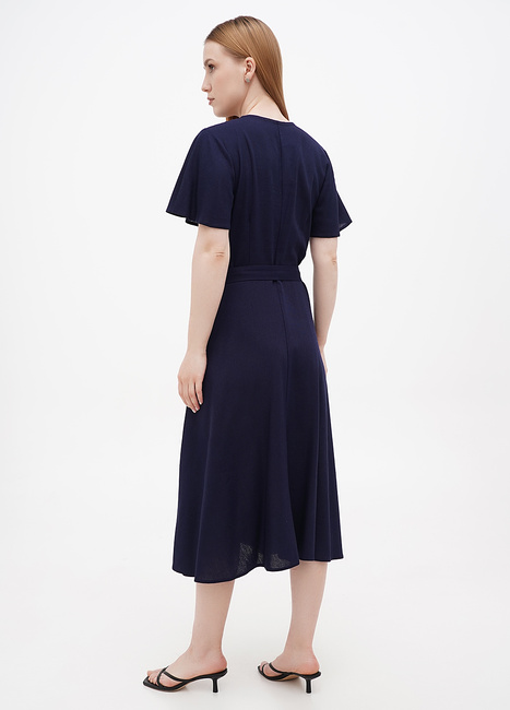 Фото ракурс 2 - Женское синее платье EQUILIBRI  артикул W452 043 000 NAVY BLUE SS2024