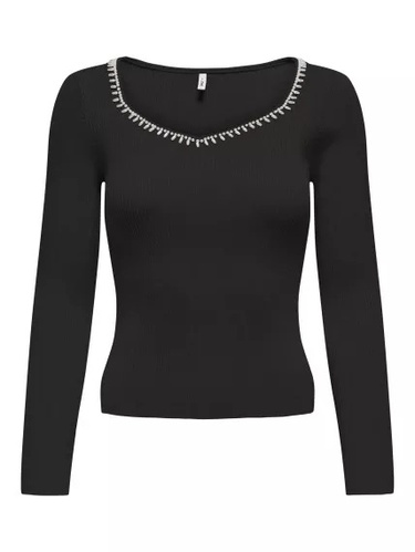 Фото ракурс 1 - Женский чёрный джемпер Only артикул 15328014 Black FW2024