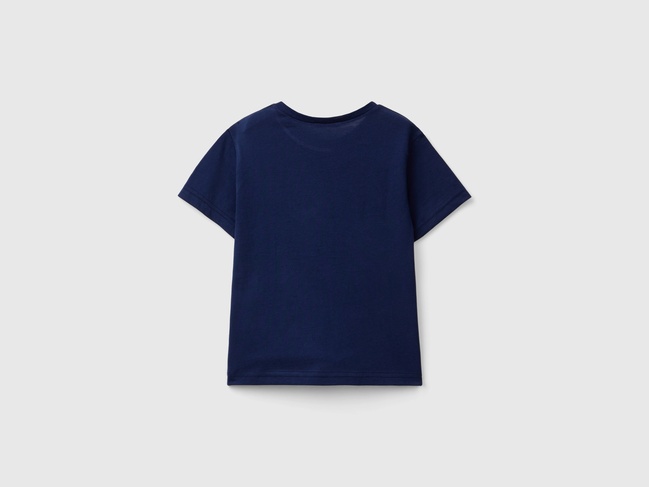 Фото ракурс 2 - Синя футболка для хлопчиків Benetton артикул 3I1XG106Z.P 252 24A