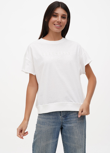 Фото ракурс 1 - Жіноча біла футболка EQUILIBRI артикул W213 057 000 White FW2024