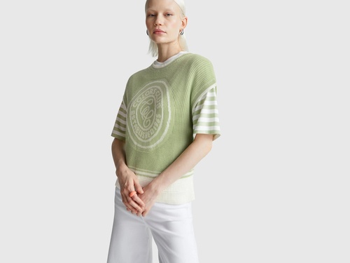 Фото ракурс 1 - Женский зеленый жилет Benetton артикул 1494E10EH 22U 25A