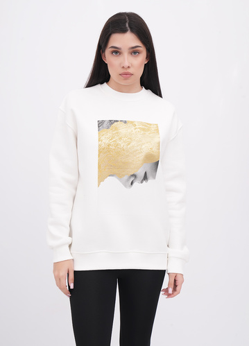 Фото ракурс 1 - Жіночий білий світшот EQUILIBRI артикул W231 034 000 White FW2025