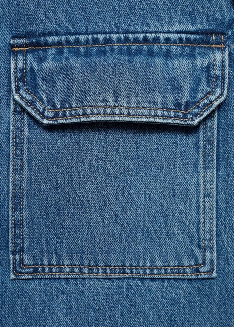 Фото ракурс 5 - Женская синяя рубашка Mango артикул 87094070 TM 8 season