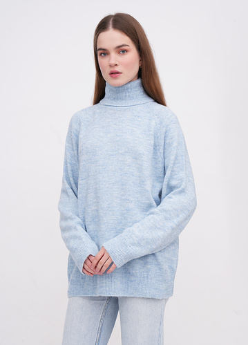 Фото ракурс 1 - Жіночий синій светр EQUILIBRI артикул W342 080 000 Blue FW2025