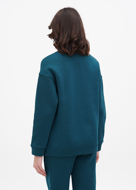 Фото ракурс 2 - Женский зелёный свитшот EQUILIBRI артикул EL FL Sweat Z Green FW2023