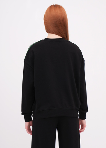 Фото ракурс 2 - Жіночий чорний світшот EQUILIBRI артикул W291 044 100 Black FW2025