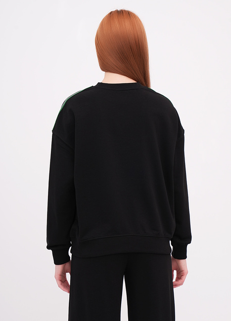 Фото ракурс 2 - Женский черный свитшот EQUILIBRI артикул W291 044 100 Black FW2025