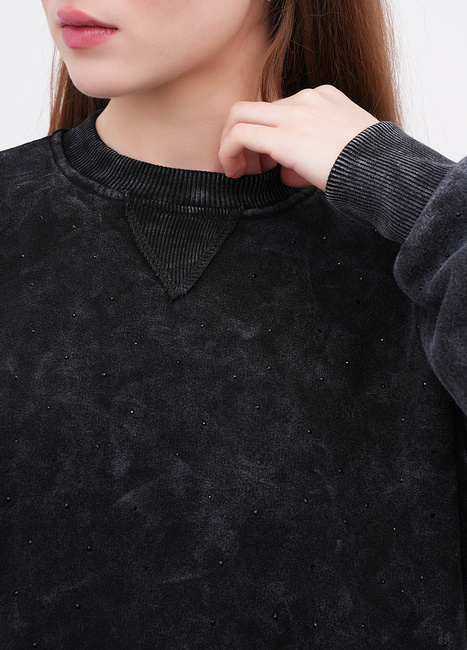 Фото ракурс 4 - Жіночий сірий світшот EQUILIBRI артикул W291 022 102 FUME FW2025