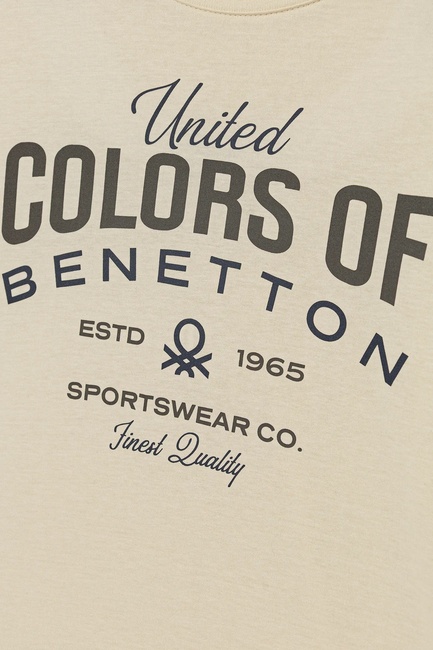 Фото ракурс 3 - Бежевий лонгслів для хлопчиків Benetton артикул 3ATNC10QU.G 3C9 25I