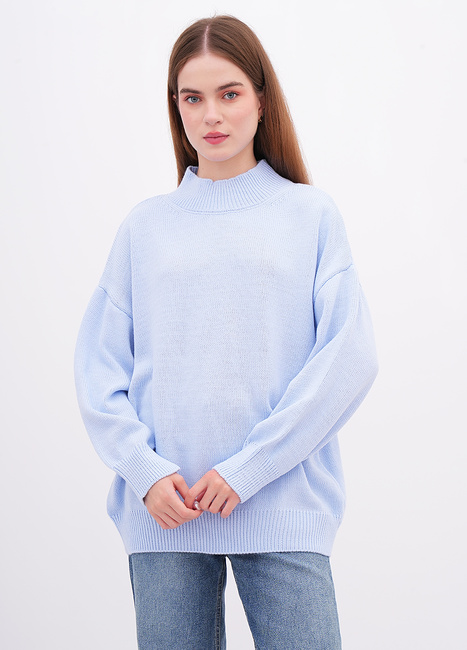 Фото ракурс 1 - Жіночий синій светр EQUILIBRI артикул W342 056 000 Blue FW2025