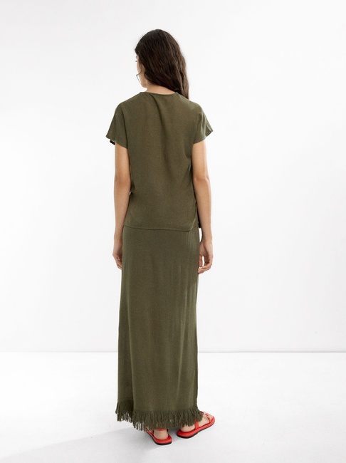 Жіноча зелена спiдниця Parfois артикул 237947 _KK FW2025 Фото ракурс 2 - Жіноча зелена спiдниця Parfois артикул 237947 _KK FW2025