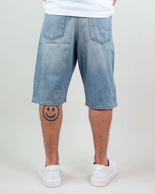 Фото ракурс 5 - Мужские синие шорты Jack & Jones артикул 12278049 Blue denim FW2025