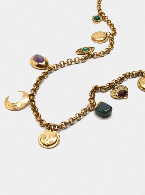 Фото ракурс 2 - Женское золотое ожерелье Parfois артикул 240973 _HM FW2025