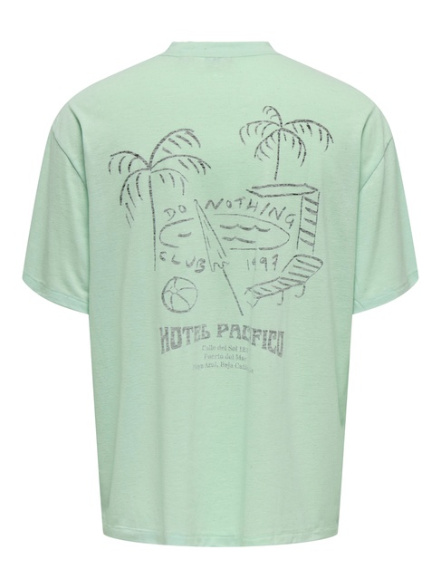 Чоловіча зелена футболка ONLY & SONS артикул 22033666 Birds Egg Green FW2025 Фото ракурс 7 - Чоловіча зелена футболка ONLY & SONS артикул 22033666 Birds Egg Green FW2025