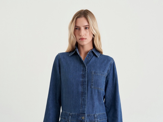 Фото ракурс 3 - Жіноча синя сукня Benetton артикул 4RZKDV0B5 901 25P