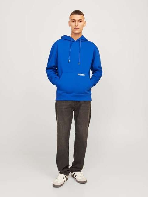 Фото ракурс 4 - Чоловіче синє худі Jack & Jones  артикул 12256534 NAUTICAL BLUE FW2024