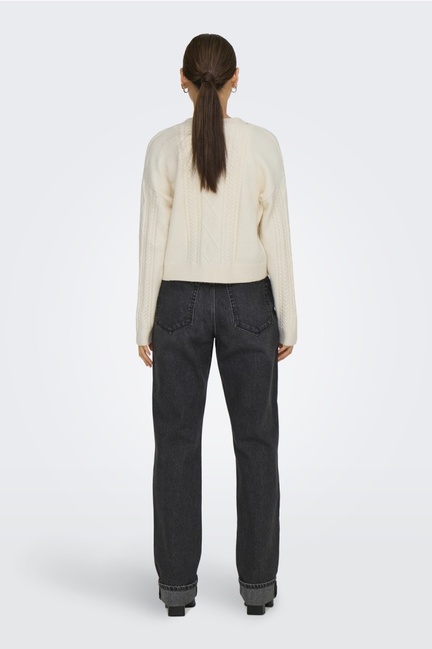 Женский молочный кардиган Only артикул 15322412 Whitecap Gray FW2025 Фото ракурс 2 - Женский молочный кардиган Only артикул 15322412 Whitecap Gray FW2025