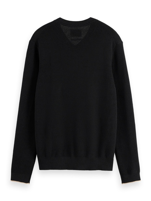 Фото ракурс 4 - Чоловічий чорний светр SCOTCH & SODA артикул 181773 021 FW2025