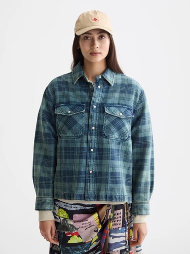 Фото ракурс 1 - Женская синяя рубашка SCOTCH & SODA артикул U9B00785T V444 FW2025