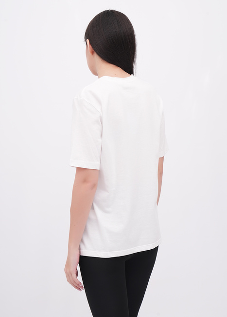 Жіноча біла футболка EQUILIBRI артикул W213 097 000 White FW2025 Фото ракурс 2 - Жіноча біла футболка EQUILIBRI артикул W213 097 000 White FW2025