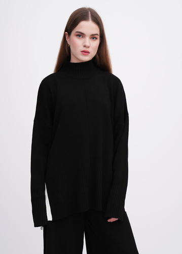 Фото ракурс 1 - Жіночий чорний светр EQUILIBRI артикул W391 042 100 Black FW2025