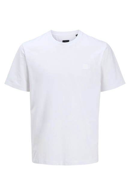Фото ракурс 1 - Мужская белая футболка Jack & Jones артикул 12276050 bright white FW2025