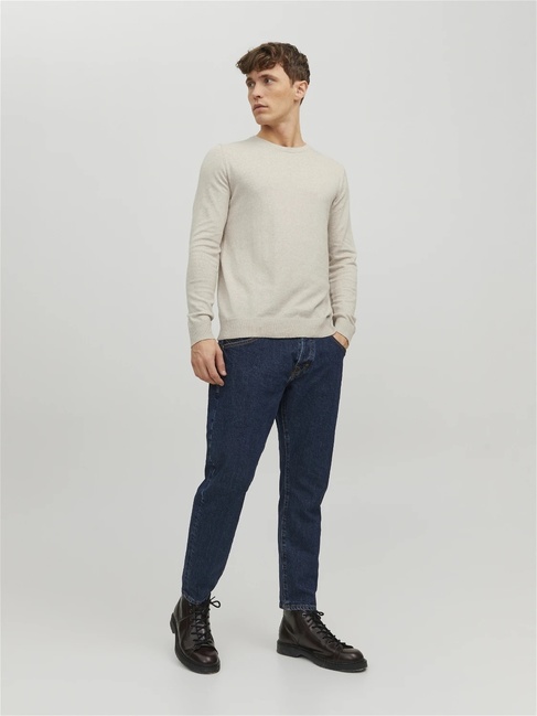 Фото ракурс 4 - Мужской бежевый джемпер Jack & Jones  артикул 12208364 Oatmeal FW2024