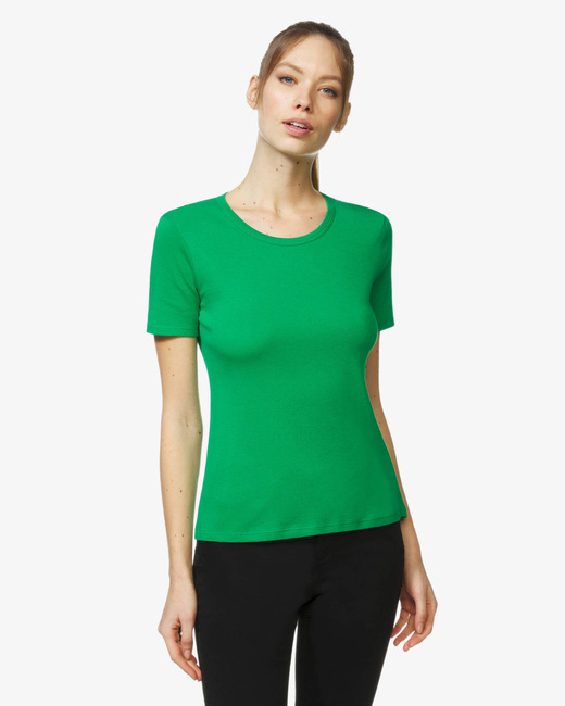 Фото ракурс 1 - Жіноча зелена футболка Benetton артикул 3GA2E16A0 108 24P