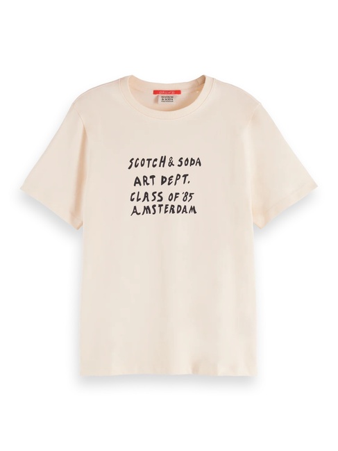Фото ракурс 5 - Женская бежевая футболка SCOTCH & SODA артикул U9A00816T U137 FW2025