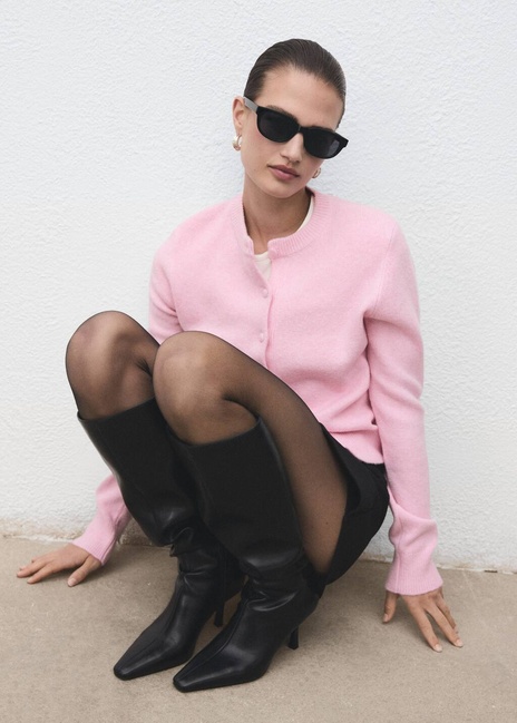 Женский розовый кардиган Mango артикул 17067781 85 1 season Фото ракурс 5 - Женский розовый кардиган Mango артикул 17067781 85 1 season