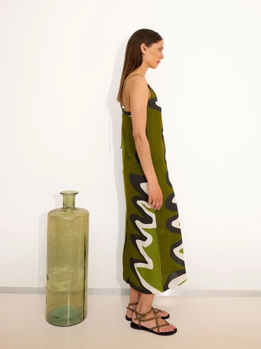 Фото ракурс 2 - Жіноча зелена сукня Parfois артикул 221478 _BM FW2024