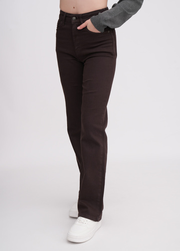 Фото ракурс 1 - Жіночі коричневі джинси EQUILIBRI артикул W568 025 000 Brown FW2025