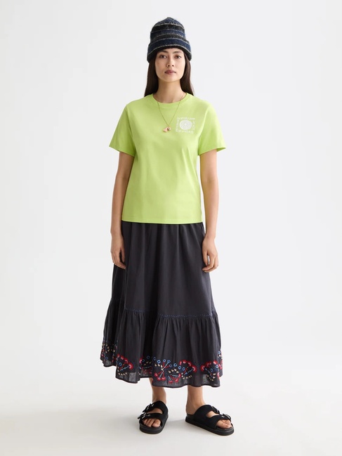 Фото ракурс 3 - Жіноча зелена футболка SCOTCH & SODA артикул U9A00816T U359 FW2025