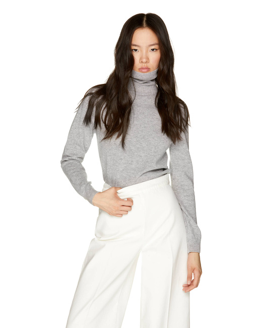 Фото ракурс 4 - Женская серая водолазка Benetton артикул 1002D2348 501 25A