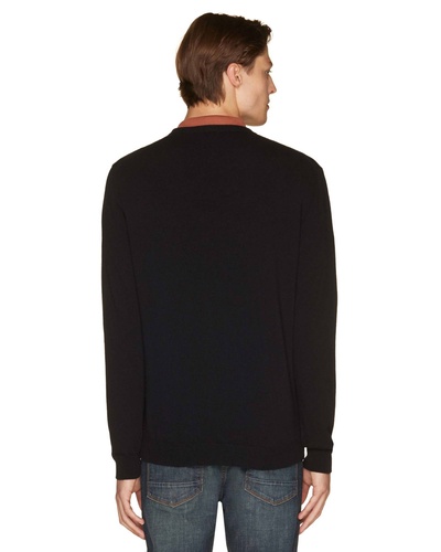 Фото ракурс 2 - Мужской черный джемпер Benetton артикул 1002U4407 100 25A