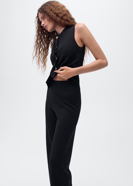 Женские черные брюки Mango артикул 17084116 99 1 season Фото ракурс 4 - Женские черные брюки Mango артикул 17084116 99 1 season