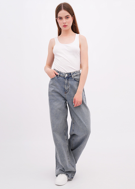 Фото ракурс 1 - Жіночі сині джинси EQUILIBRI артикул W568 019 000 NAVY BLUE FW2025