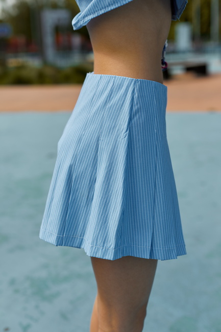 Женская голубая юбка EQUILIBRI артикул NW491001 200 Blue SS2025 Фото ракурс 3 - Женская голубая юбка EQUILIBRI артикул NW491001 200 Blue SS2025