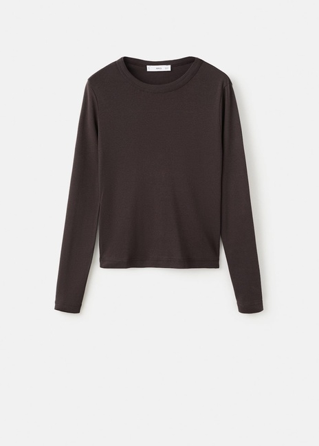 Фото ракурс 3 - Жіночий коричневий лонгслів Mango артикул 27001352 30 2 season