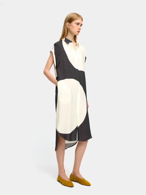 Женское бело-серое платье Parfois артикул 241885 _BM FW2025 Фото ракурс 3 - Женское бело-серое платье Parfois артикул 241885 _BM FW2025