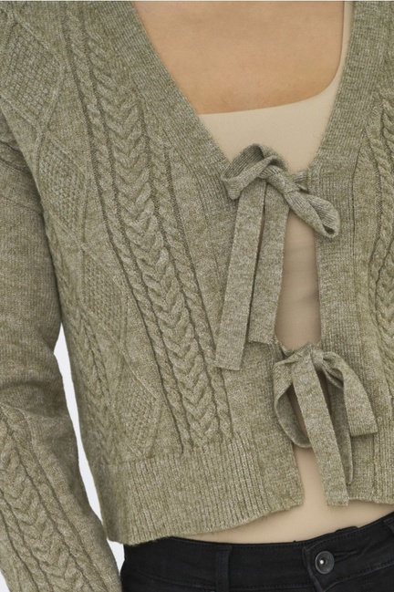 Женский коричневый кардиган Only артикул 15322412 Cub FW2025 Фото ракурс 6 - Женский коричневый кардиган Only артикул 15322412 Cub FW2025