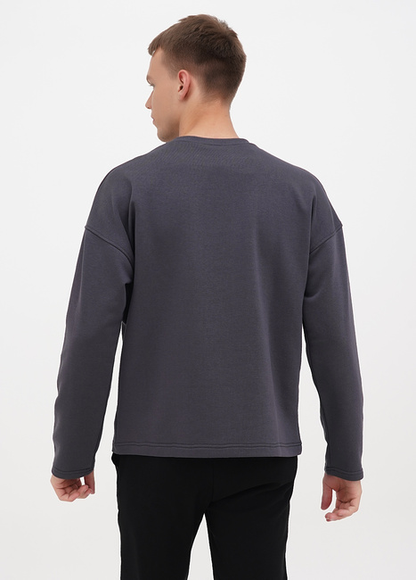 Фото ракурс 2 - Мужской серый свитшот EQUILIBRI артикул M OD Sweatshirt Mono OV FUME SS2024