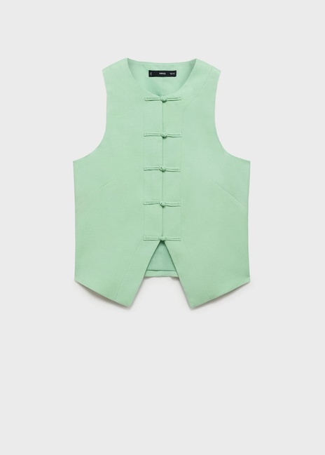 Жіночий зелений жилет Mango артикул 17091140 40 1 season Фото ракурс 3 - Жіночий зелений жилет Mango артикул 17091140 40 1 season