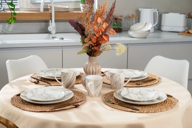 Фото ракурс 6 - Бежевая тарелка суповая Ardesto артикул AR0920S No color FW2025