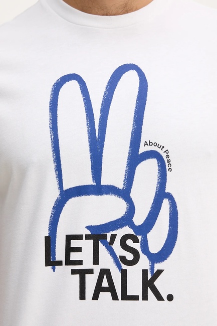 Фото ракурс 3 - Мужская белая футболка Benetton артикул 3MI5U10AT 901 25A